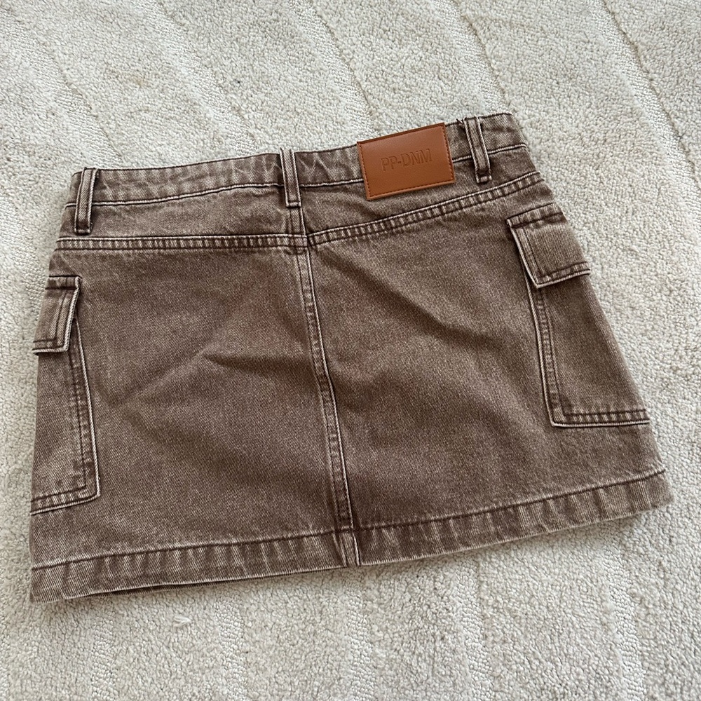 Princess Polly - Zakai Cargo Denim Mini Skirt Brown - Picture 6 of 6